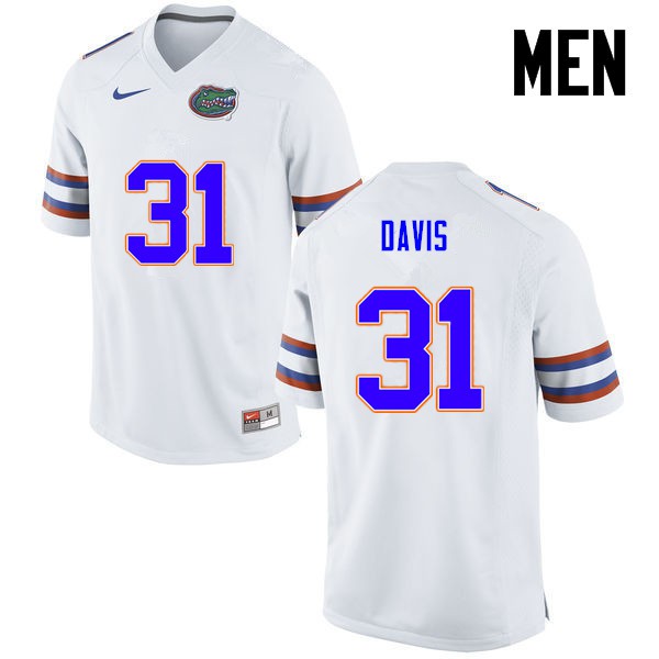 Florida Gators Men #31 Shawn Davis College Football White